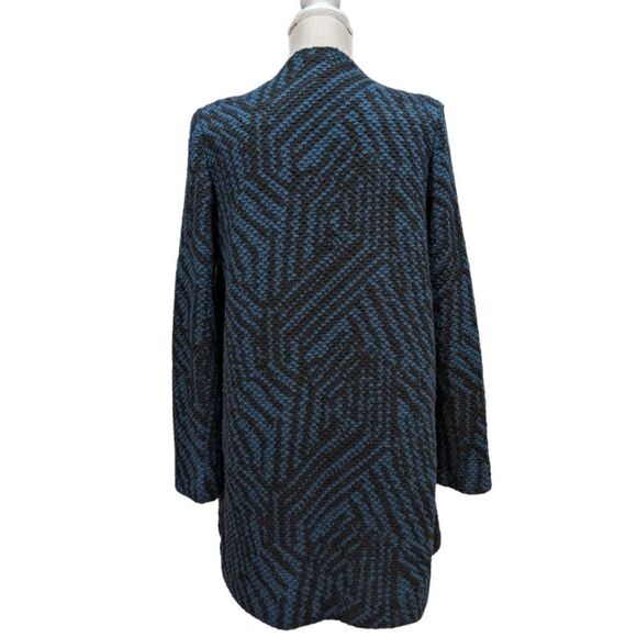 ba&sh Geometric Long Sleeve Wool Open Front Long Cardigan Cape Sweater Size 3 - Picture 3 of 10